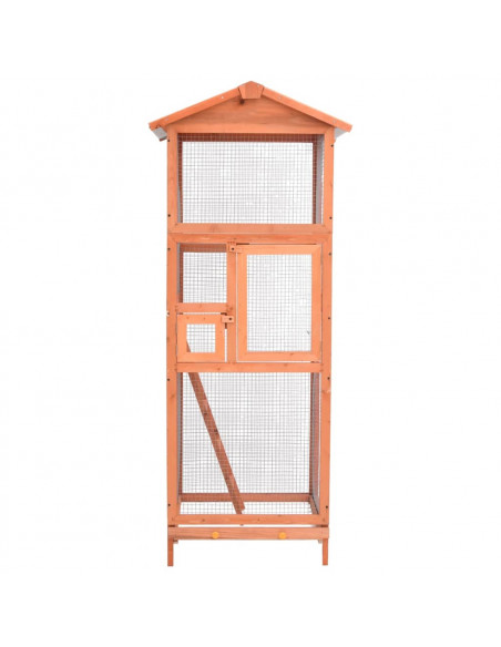 Gabbia per Uccelli 68x62x166 cm in Legno di Abete
