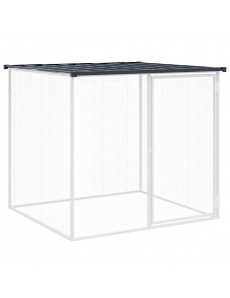 Gabbia Polli con Tetto Antracite 403x98x90 cm Acciaio Zincato