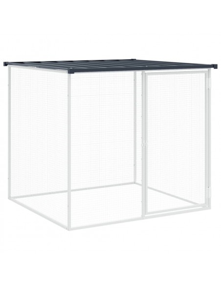 Gabbia Polli con Tetto Antracite 603x98x90 cm Acciaio Zincato