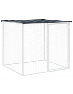 Gabbia Polli con Tetto Antracite 803x98x90 cm Acciaio Zincato