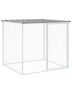 Gabbia Polli Tetto Grigio Chiaro 803x98x90 cm Acciaio Zincato 2