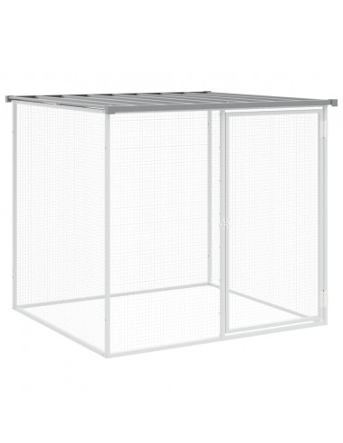 Gabbia Polli Tetto Grigio Chiaro 803x98x90 cm Acciaio Zincato