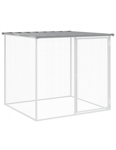 Gabbia Polli Tetto Grigio Chiaro 803x98x90 cm Acciaio Zincato