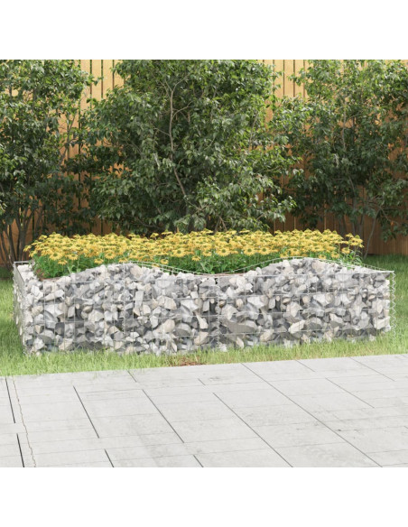 Gabbione ad Arco con Letto Rialzato 200x100x50 cm Ferro Zincato