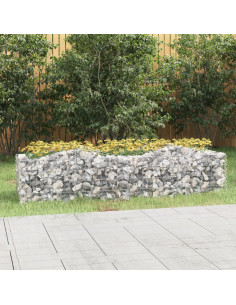 Gabbione ad Arco con Letto Rialzato 200x50x50 cm Ferro Zincato 2