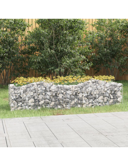 Gabbione ad Arco con Letto Rialzato 200x50x50 cm Ferro Zincato