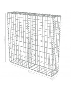 Gabbione con Copertura in Acciaio Zincato 100x20x100 cm