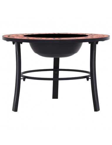 Braciere a Mosaico Terracotta 68 cm in Ceramica