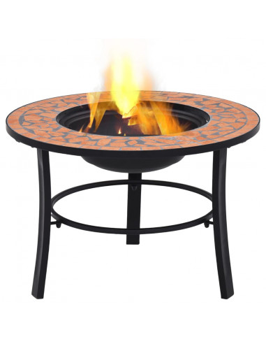 Braciere a Mosaico Terracotta 68 cm in Ceramica