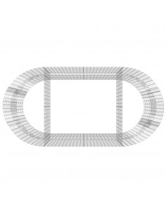 Gabbione con Letto Rialzato in Ferro Zincato 200x100x100 cm