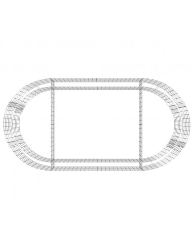 Gabbione con Letto Rialzato in Ferro Zincato 200x100x50 cm