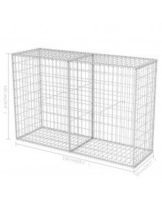 Gabbione in Rete in Acciaio Zincato 150x50x100 cm 2