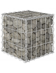 Gabbione Letto Rialzato a Cubo in Filo di Acciaio 30x30x30 cm 2