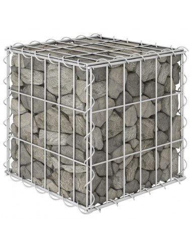 Gabbione Letto Rialzato a Cubo in Filo di Acciaio 30x30x30 cm