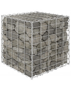 Gabbione Letto Rialzato a Cubo in Filo di Acciaio 50x50x50 cm