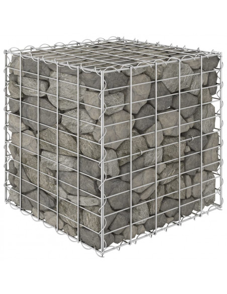 Gabbione Letto Rialzato a Cubo in Filo di Acciaio 50x50x50 cm