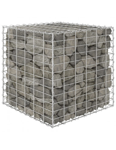 Gabbione Letto Rialzato a Cubo in Filo di Acciaio 60x60x60 cm