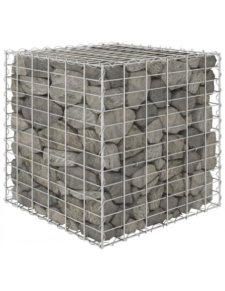 Gabbione Letto Rialzato a Cubo in Filo di Acciaio 60x60x60 cm