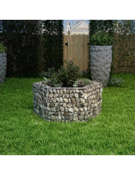 Gabbione Letto Rialzato da Giardino Esagonale 100x90x50 cm