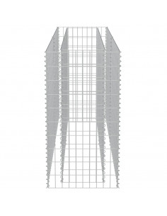 Gabbione Letto Rialzato in Acciaio Zincato 180x50x100 cm 2
