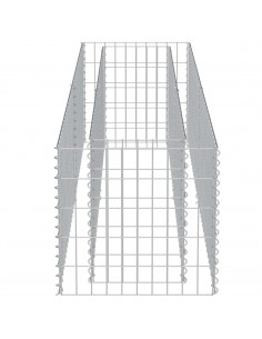 Gabbione Letto Rialzato in Acciaio Zincato 180x50x50 cm 2