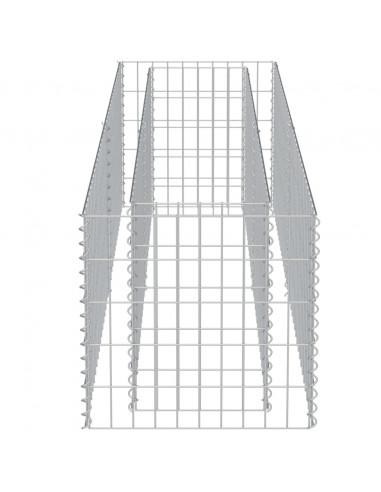 Gabbione Letto Rialzato in Acciaio Zincato 180x50x50 cm