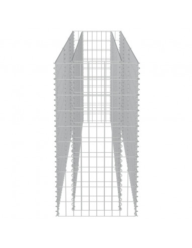 Gabbione Letto Rialzato in Acciaio Zincato 270x50x100 cm