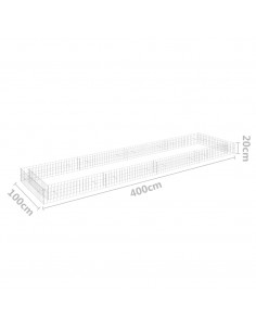 Gabbione Letto Rialzato in Acciaio Zincato 400x100x20 cm