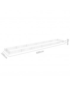 Gabbione Letto Rialzato in Acciaio Zincato 600x100x20 cm