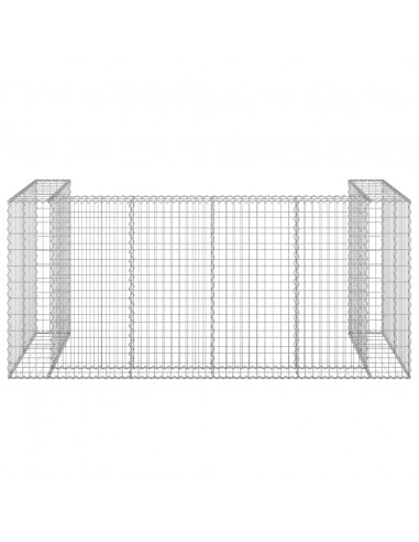 Gabbione per Bidoni in Acciaio Zincato 254x100x110 cm