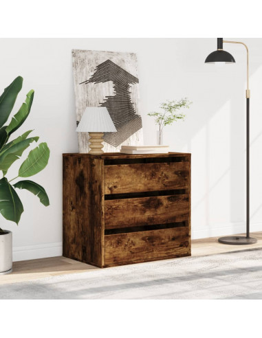 Cassettiera Angolare Rovere Fumo 60x41x58cm Legno Multistrato