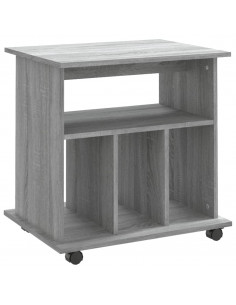 Armadietto con Ruote Grigio Sonoma 60x45x60cm Legno Multistrato 2