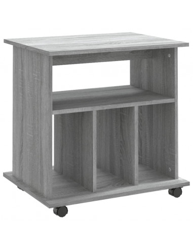 Armadietto con Ruote Grigio Sonoma 60x45x60cm Legno Multistrato