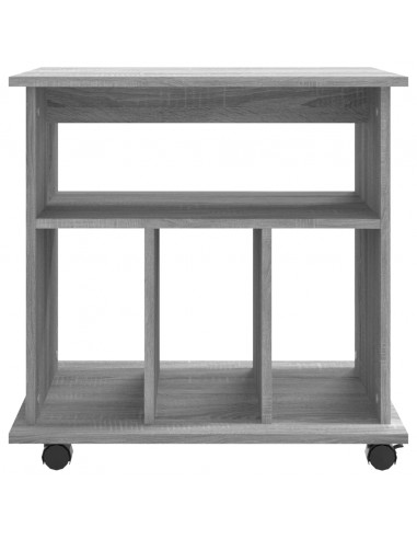 Armadietto con Ruote Grigio Sonoma 60x45x60cm Legno Multistrato