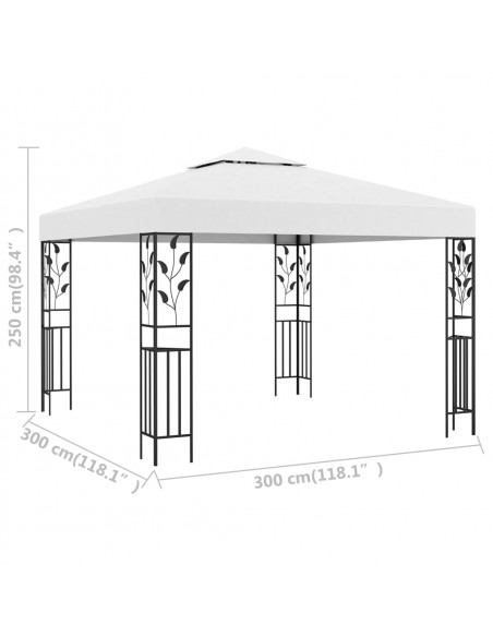 Gazebo 3x3 m Bianco 180 g/m²