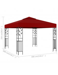 Gazebo 3x3 m Rosso Vino