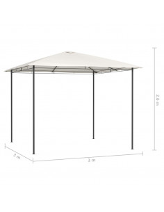 Gazebo 3x3x2,6 m Crema 160 g/m²