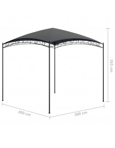 Gazebo 3x3x2,65 m Antracite 180 g/m²