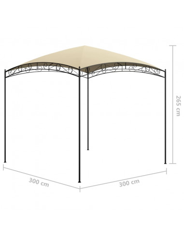 Gazebo 3x3x2,65 m Crema 180 g/m²