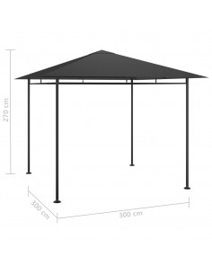 Gazebo 3x3x2,7 m Antracite 180 g/m² 2