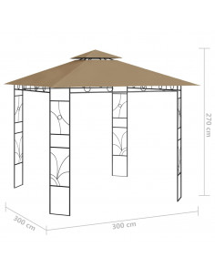 Gazebo 3x3x2,7 m Grigio Talpa 160 g/m²