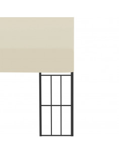 Gazebo a Parete 3x4 m Crema in Tessuto 2