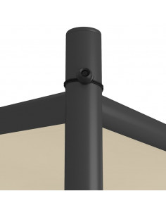 Gazebo Beige 4x4 m 180 g/m² Tessuto e Acciaio