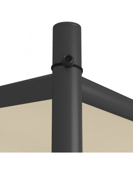 Gazebo Beige 4x4 m 180 g/m² Tessuto e Acciaio