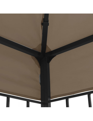 Gazebo con Luci a Stringa LED 3x3 m Grigio Talpa
