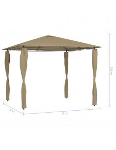 Gazebo con Montanti Rivestiti 3x3x2,6 m Talpa 160 g/m²
