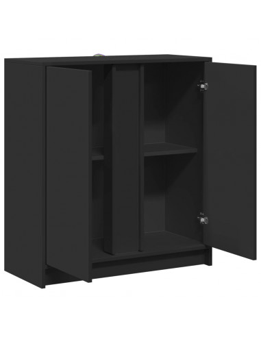 Credenza con LED Nera 77x34x85 cm in Legno Multistrato