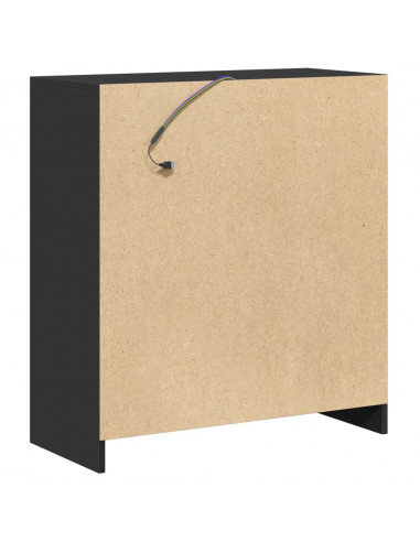 Credenza con LED Nera 77x34x85 cm in Legno Multistrato