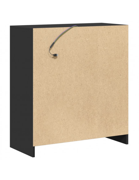 Credenza con LED Nera 77x34x85 cm in Legno Multistrato