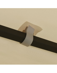 Gazebo con Stringa di Luci LED 3x3 m Crema 2